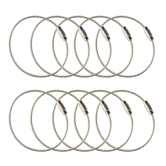 Stainless Steel Wire Keychains (2mm Thick) by 6.3 Inches (PVC Coated)