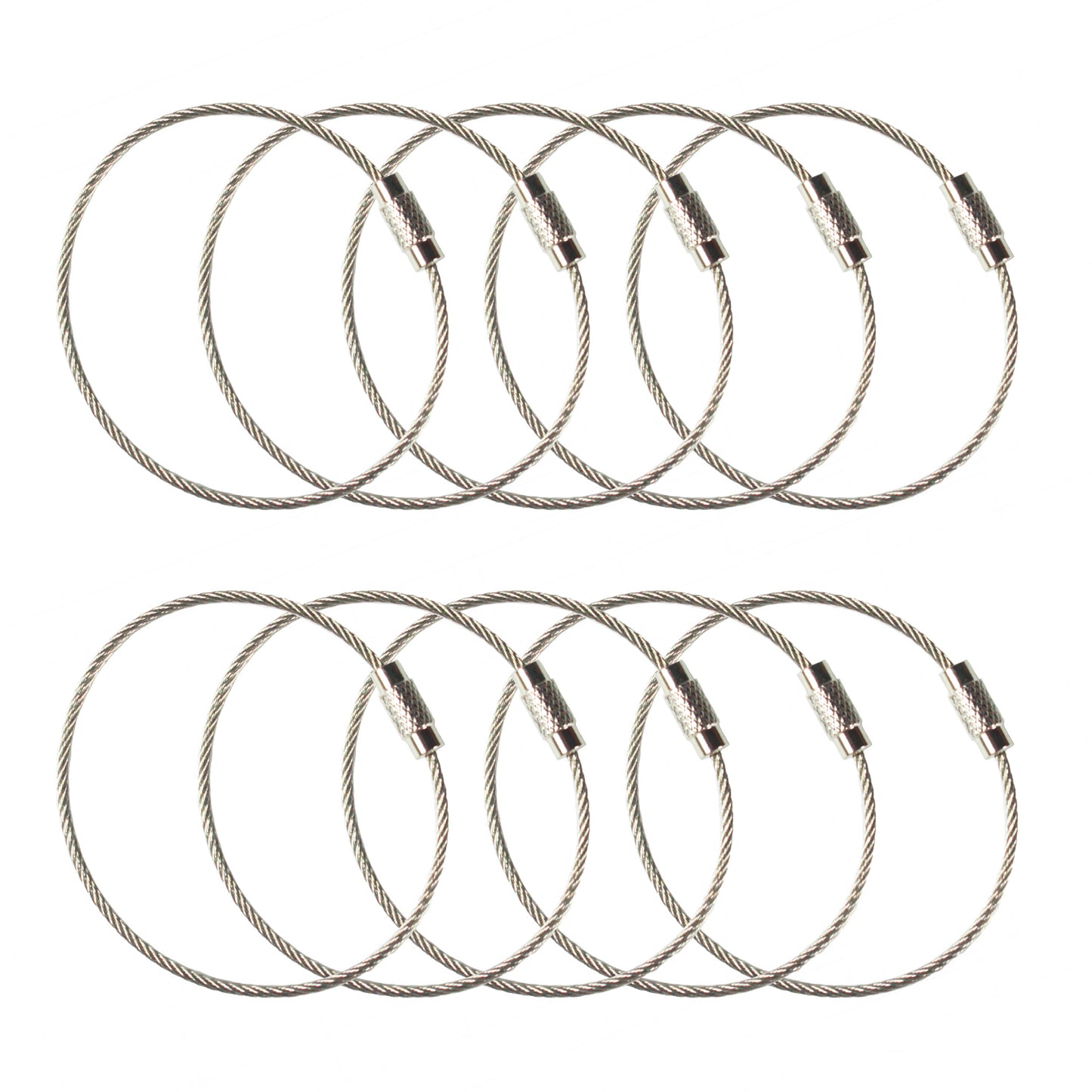 Stainless Steel Wire Keychains (2mm Thick) by 6.3 Inches (PVC Coated)