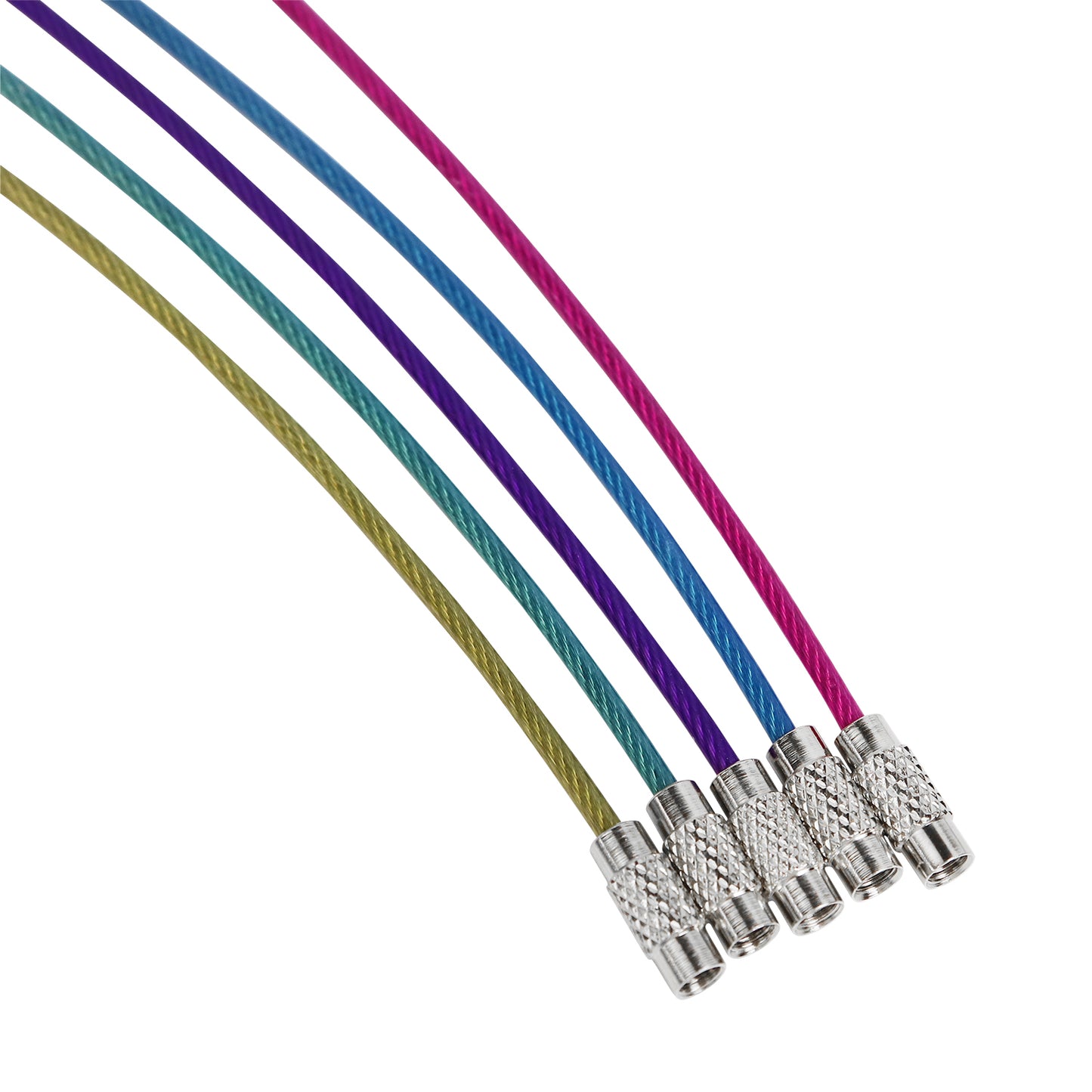 Pastel Colored Stainless Steel Wire Keychains (2mm Thick) by 6.3 Inches (PVC Coated)