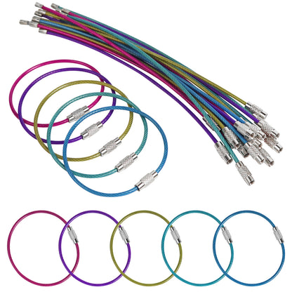 Pastel Colored Stainless Steel Wire Keychains (2mm Thick) by 6.3 Inches (PVC Coated)